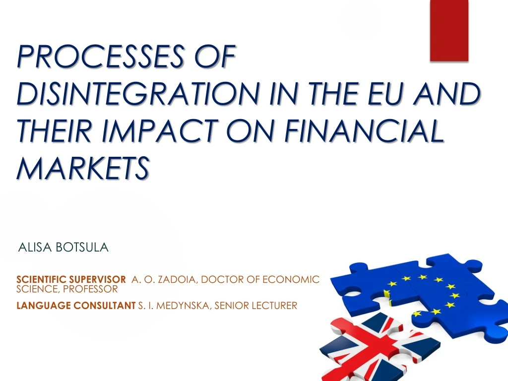 processes of disintegration in the eu and their impact on financial markets