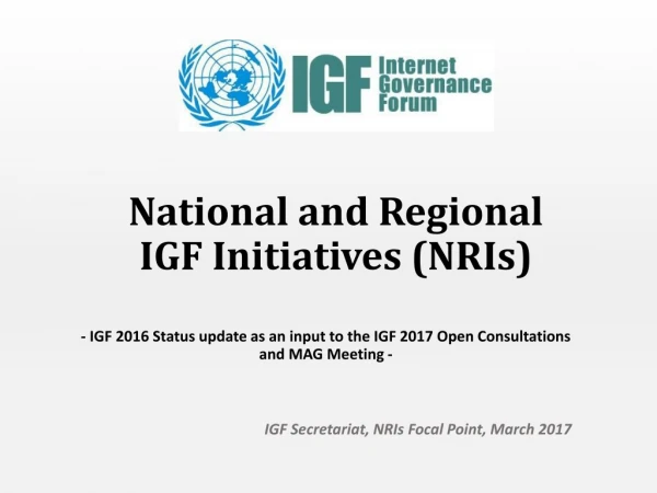National and Regional IGF Initiatives (NRIs)