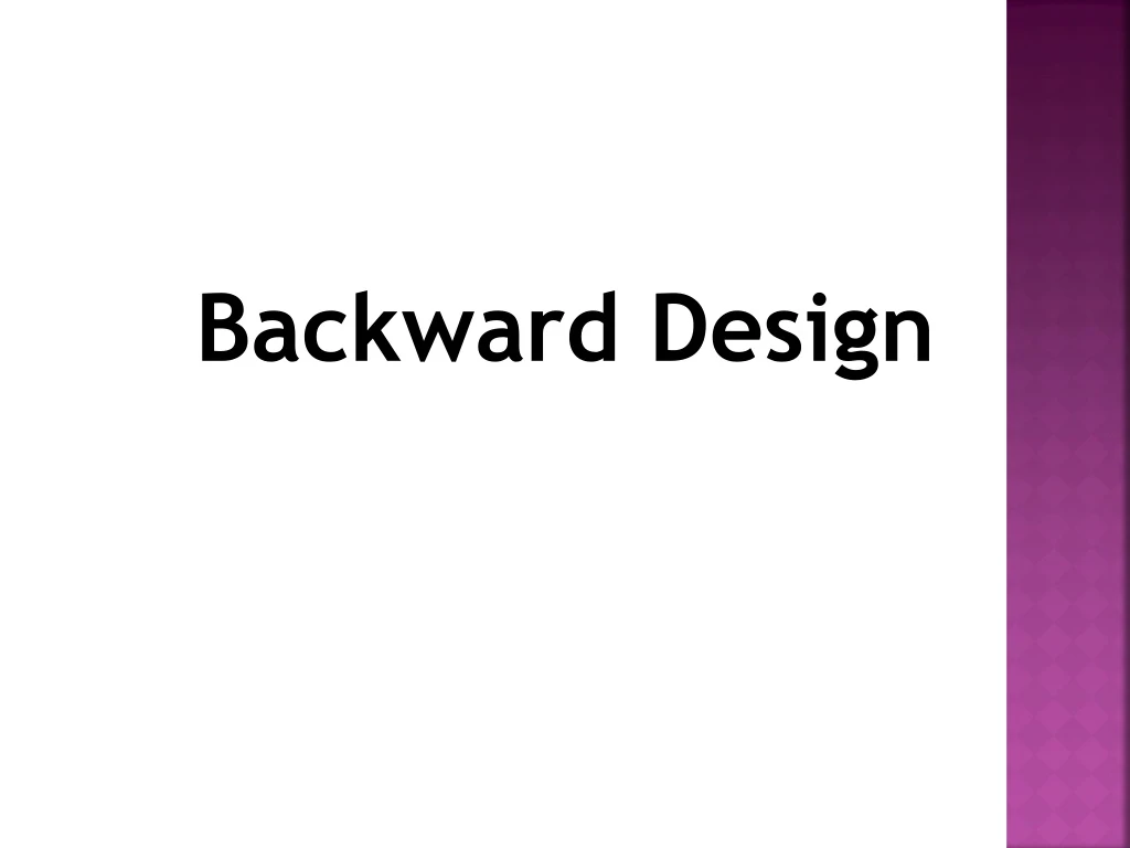 backward design