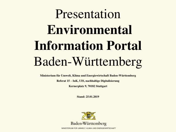 Presentation Environmental Information Portal Baden-Württemberg