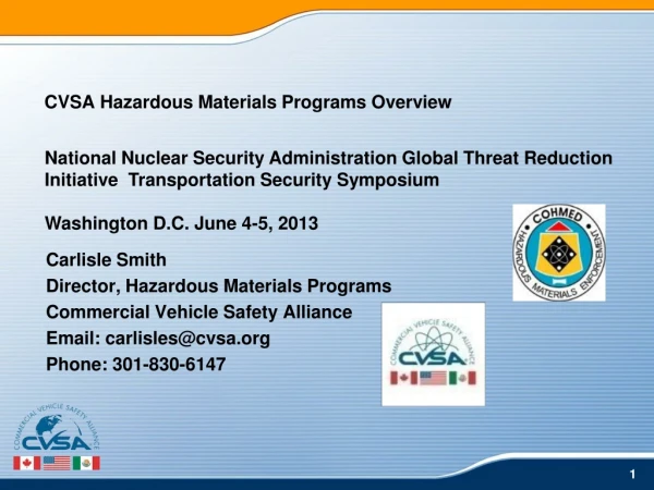 CVSA Hazardous Materials Programs Overview