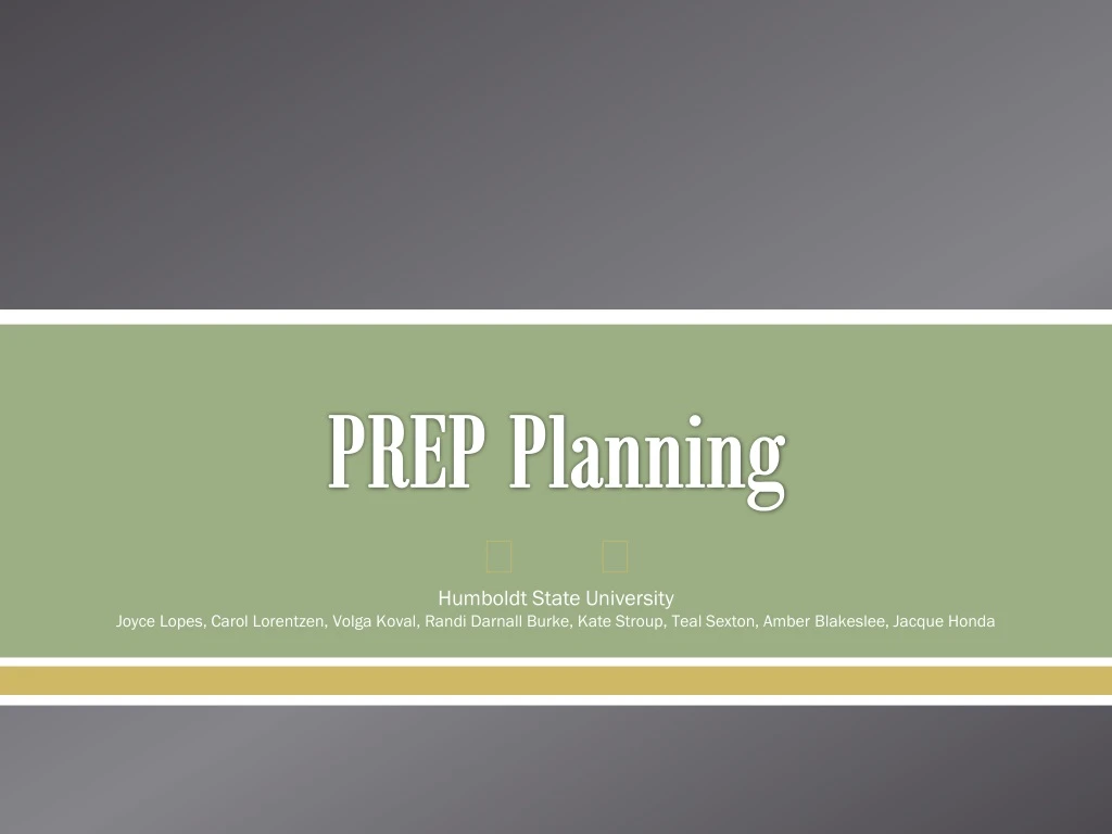prep planning