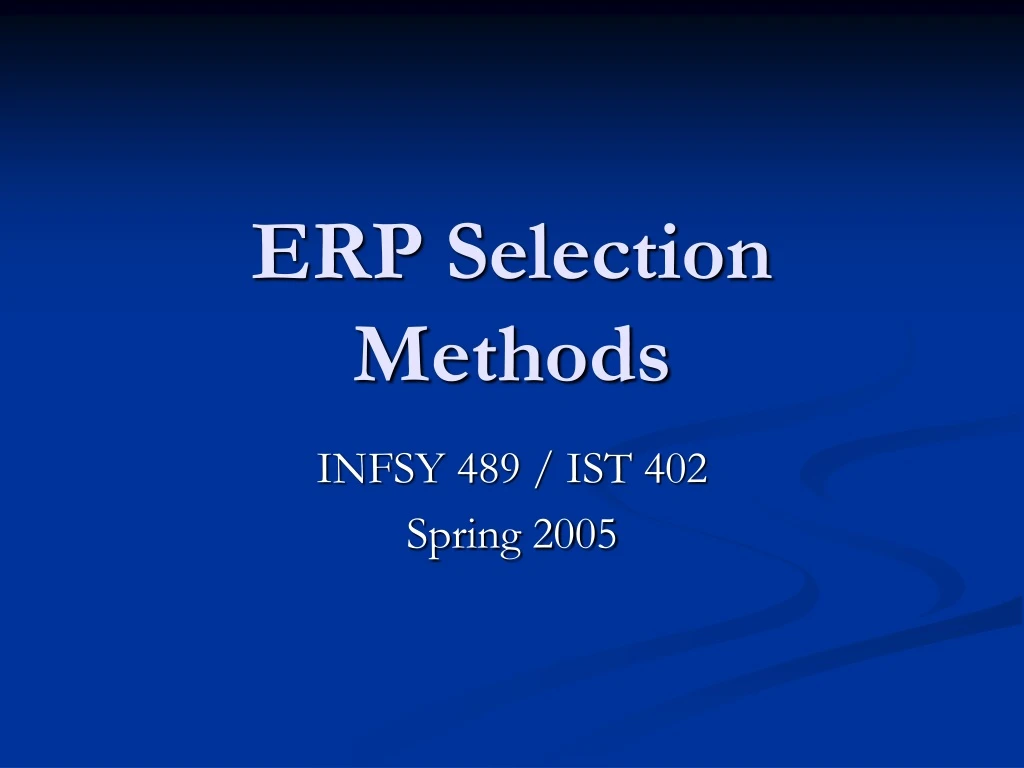 erp selection methods