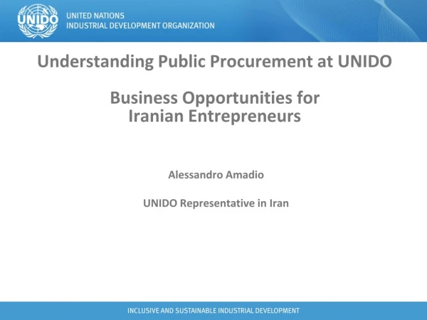 Alessandro Amadio UNIDO Representative in Iran