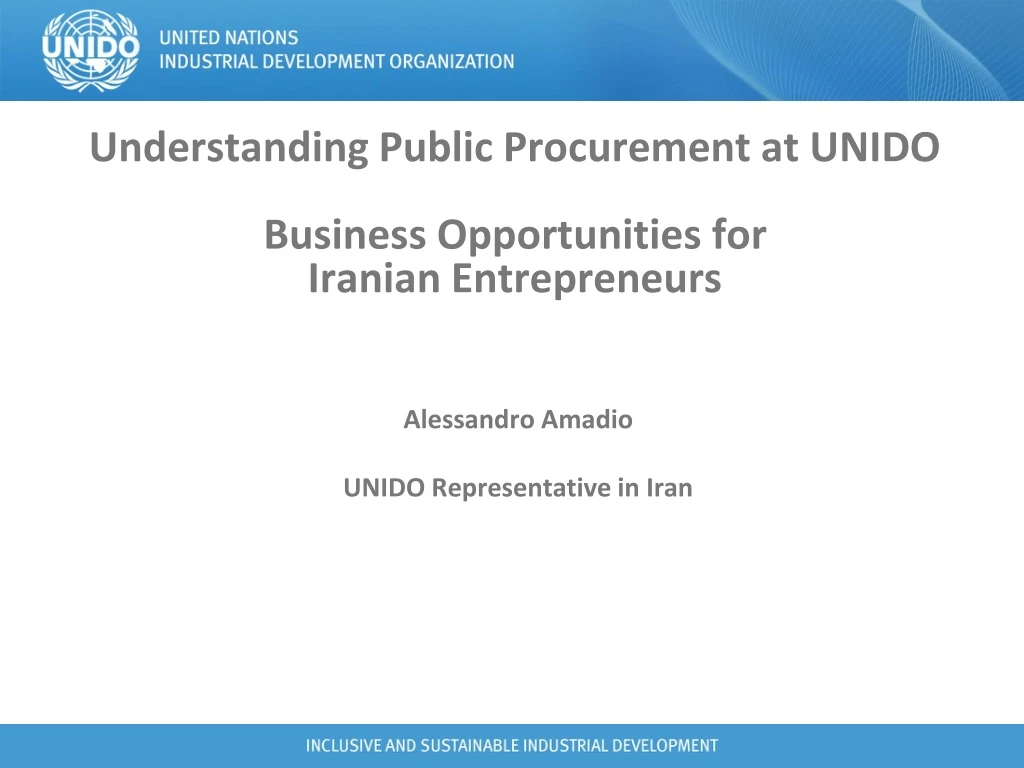 understanding public procurement at unido