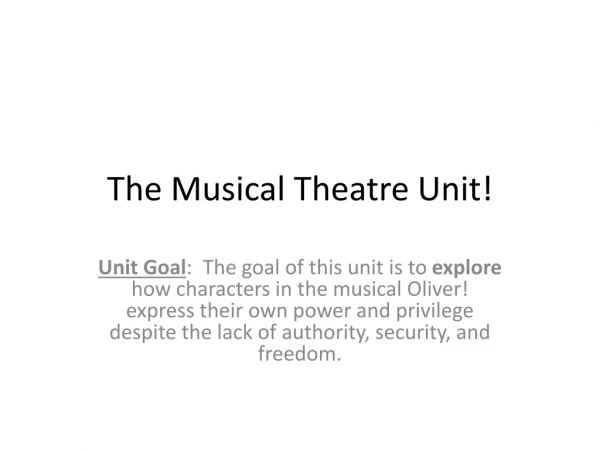 The Musical Theatre Unit!