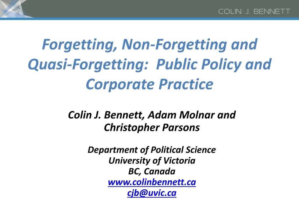forgetting non forgetting and quasi forgetting public policy and corporate practice