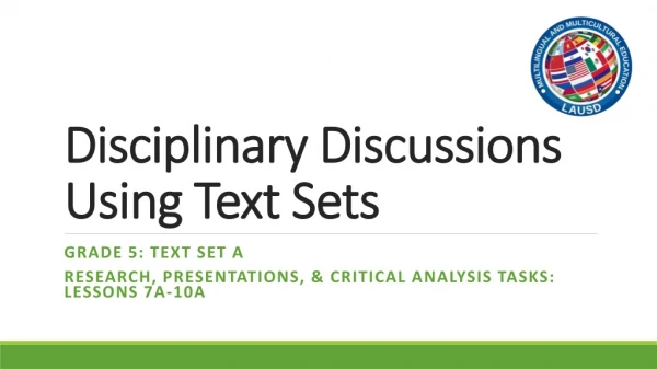 Disciplinary Discussions Using Text Sets