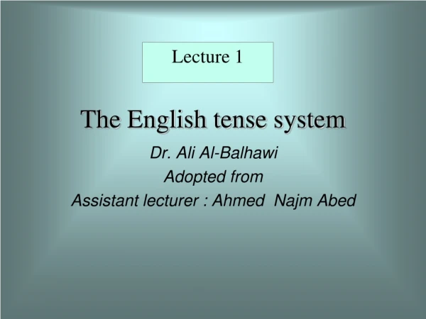 The English tense system