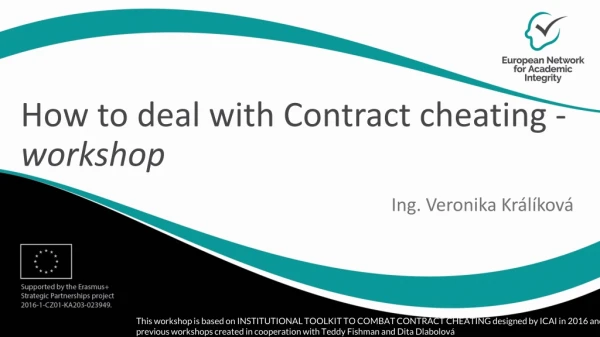 How to deal with Contract cheating - workshop