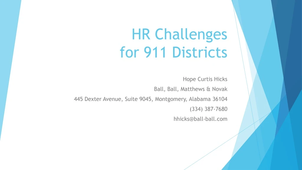 hr challenges for 911 districts