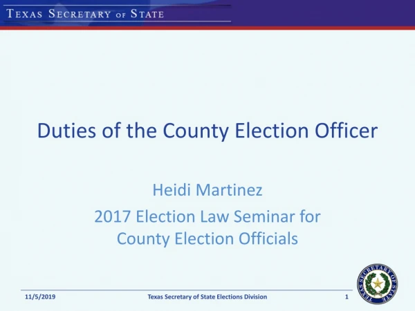 Duties of the County Election Officer