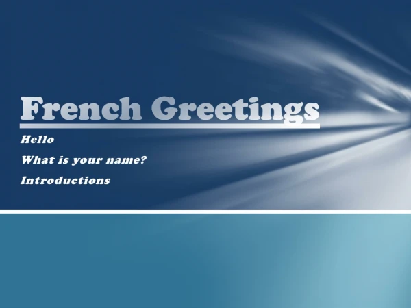 French Greetings