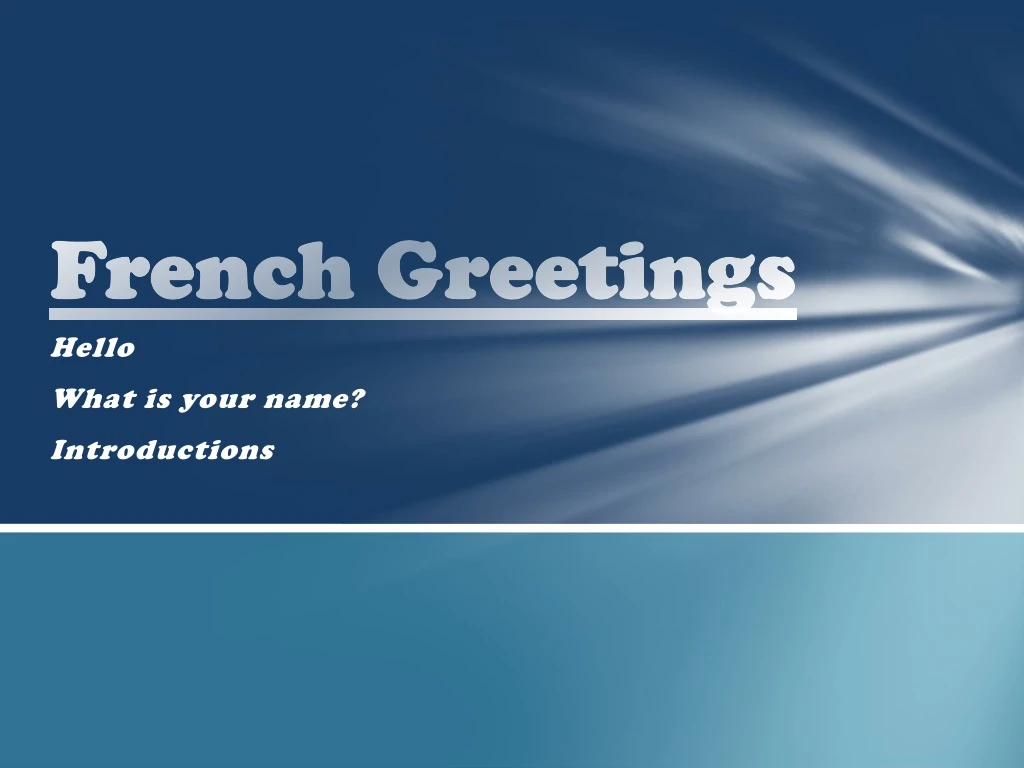 french greetings