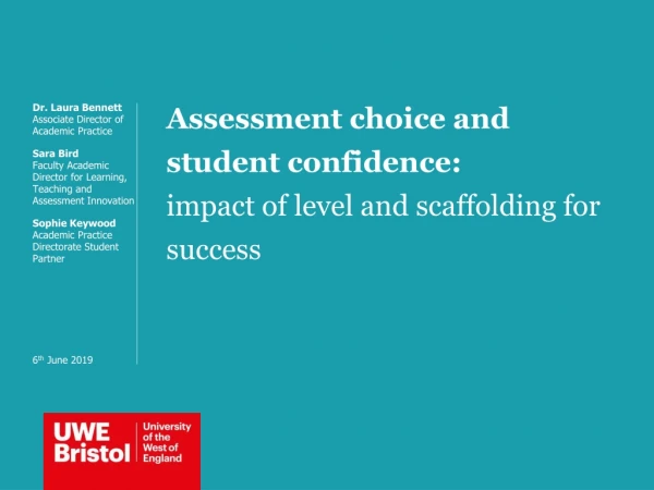 Assessment choice and student confidence: impact of level and scaffolding for success