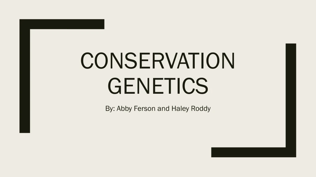 conservation genetics