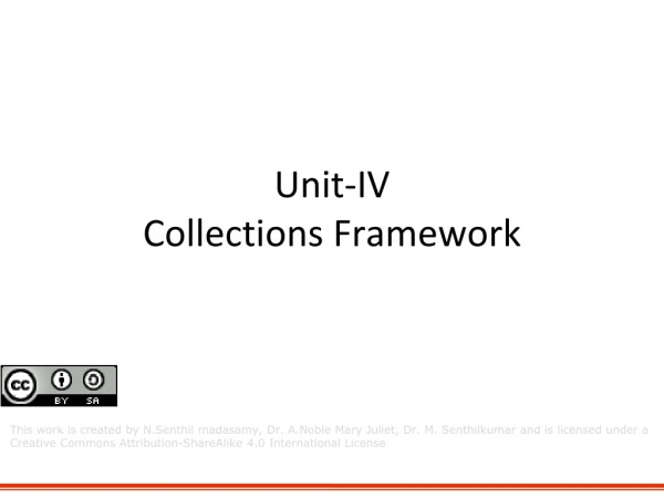 Unit-IV Collections Framework
