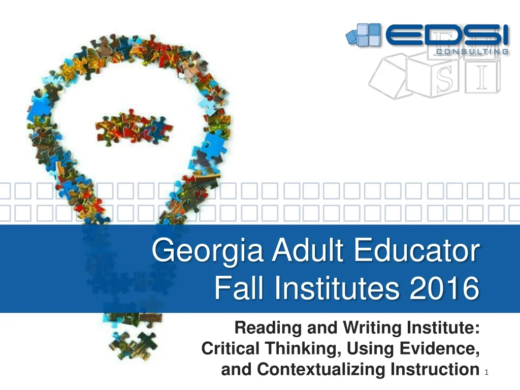 georgia adult educator fall institutes 2016