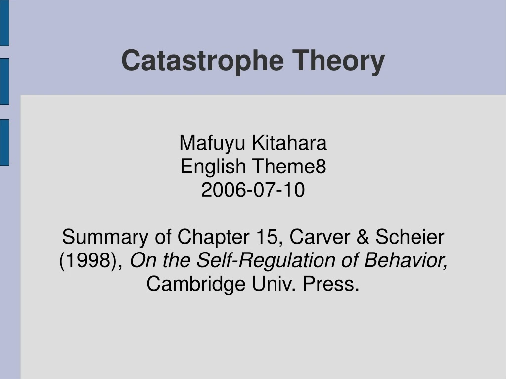 catastrophe theory