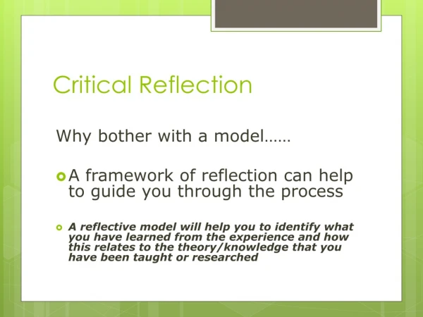 Critical Reflection