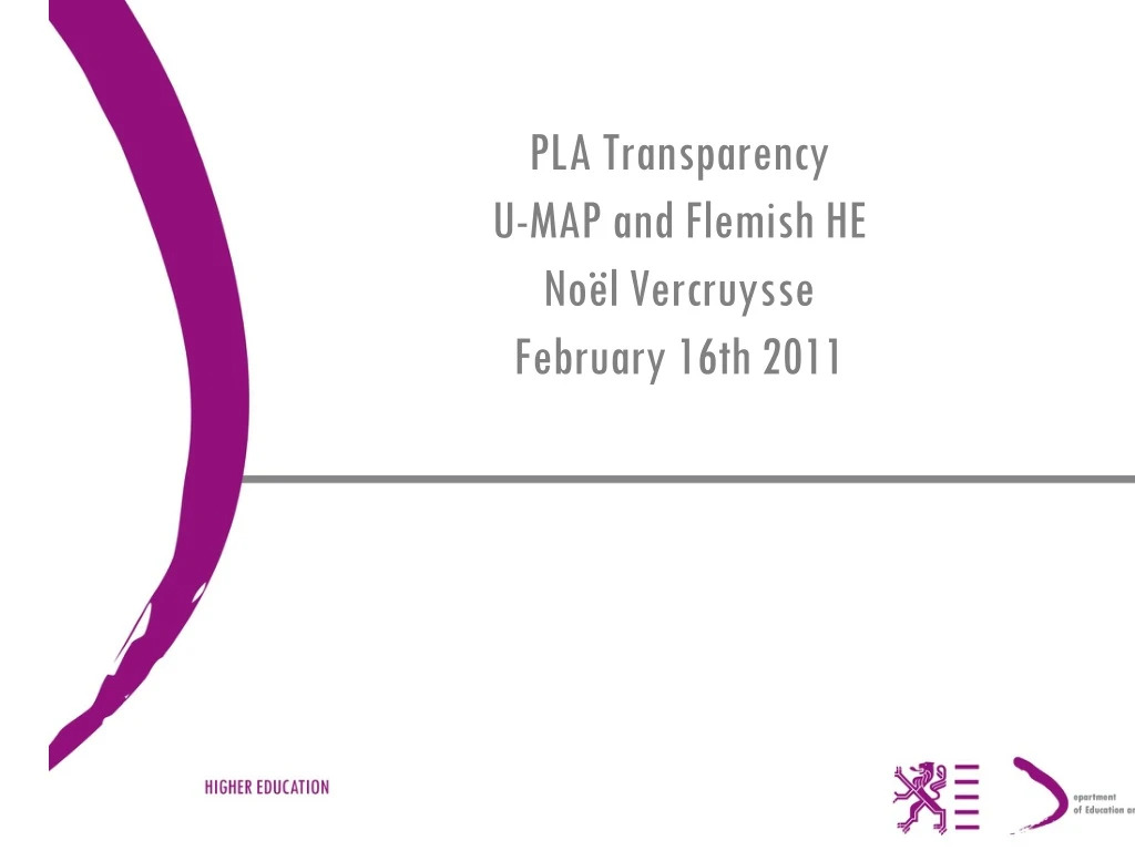 pla transparency u map and flemish he no l vercruysse february 16th 2011