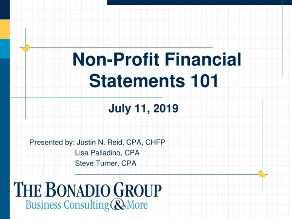 Non-Profit Financial Statements 101