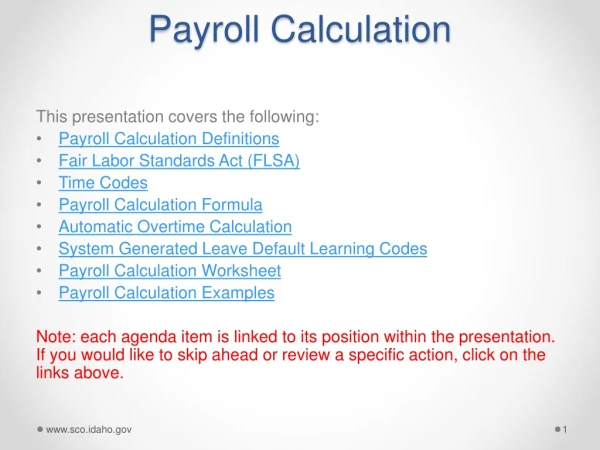 Payroll Calculation