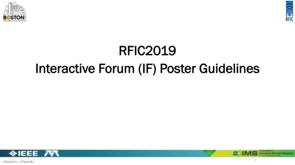 RFIC 2019 Interactive Forum (IF) Poster Guidelines