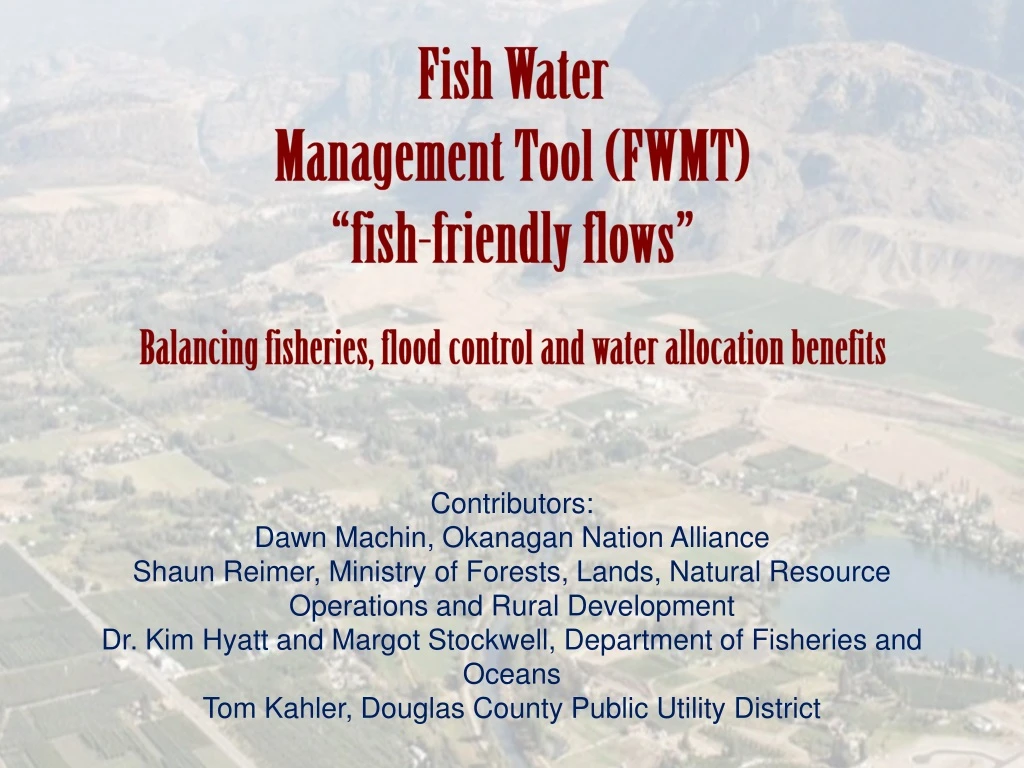 fish water management tool fwmt fish friendly