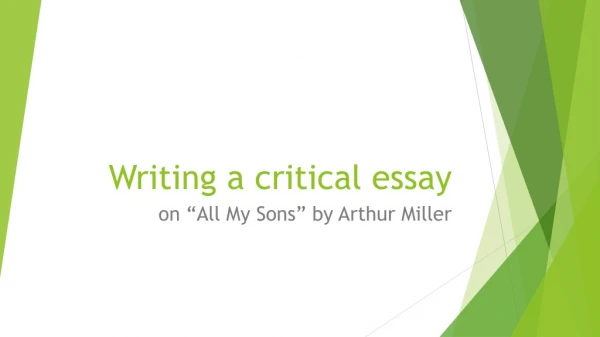 Writing a critical essay