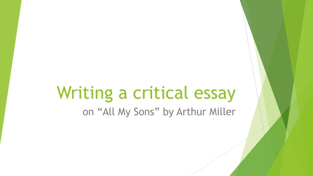 writing a critical essay