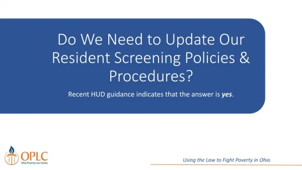 Do We Need to Update Our Resident Screening Policies &amp; Procedures?