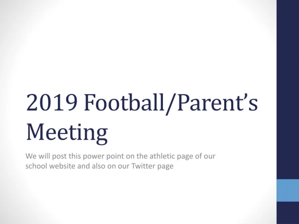 2019 Football/Parent’s Meeting