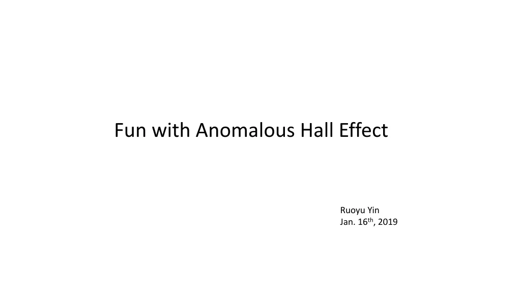fun with anomalous hall effect