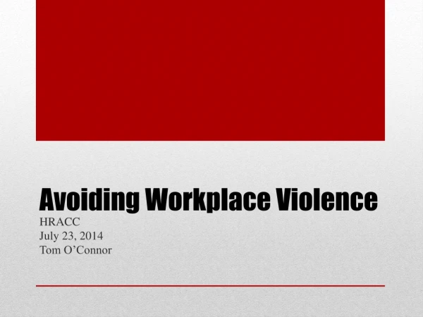 Avoiding Workplace Violence