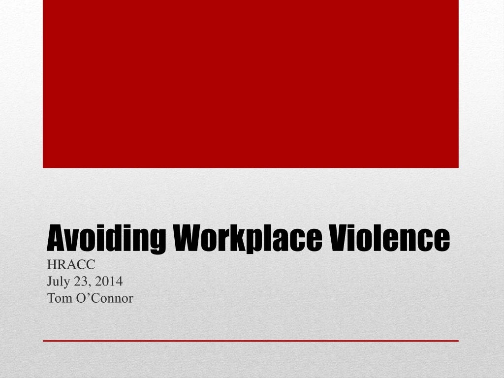 avoiding workplace violence