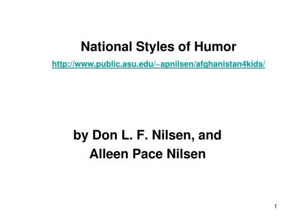 National Styles of Humor public.asu/~apnilsen/afghanistan4kids/