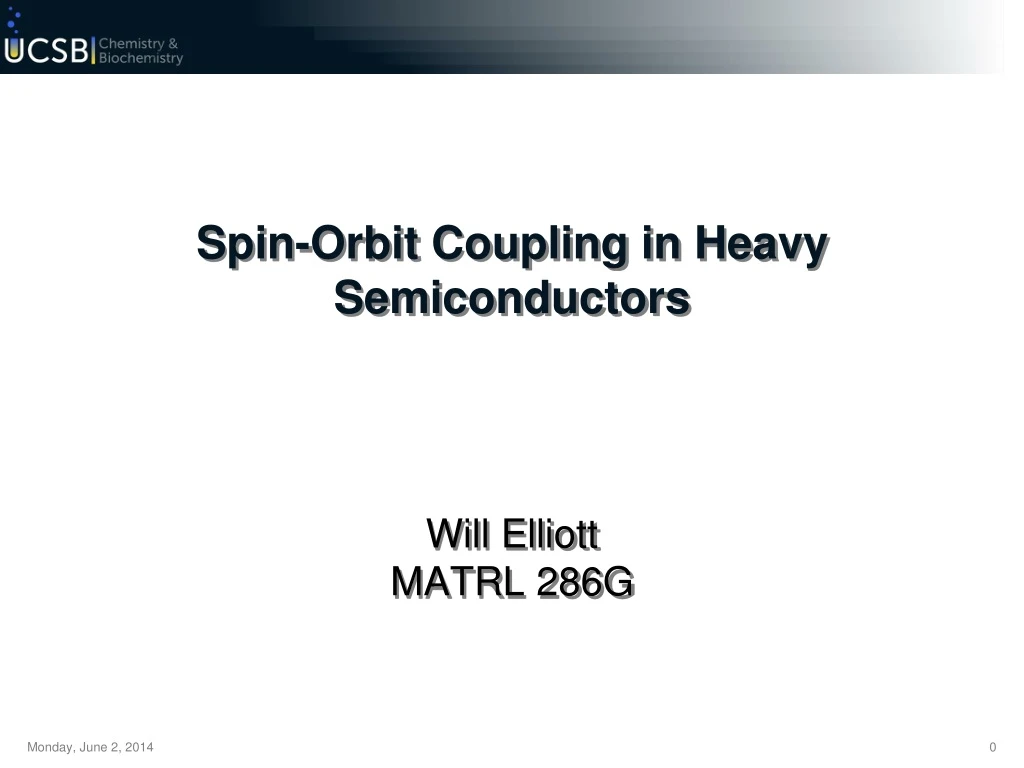 spin orbit coupling in heavy semiconductors