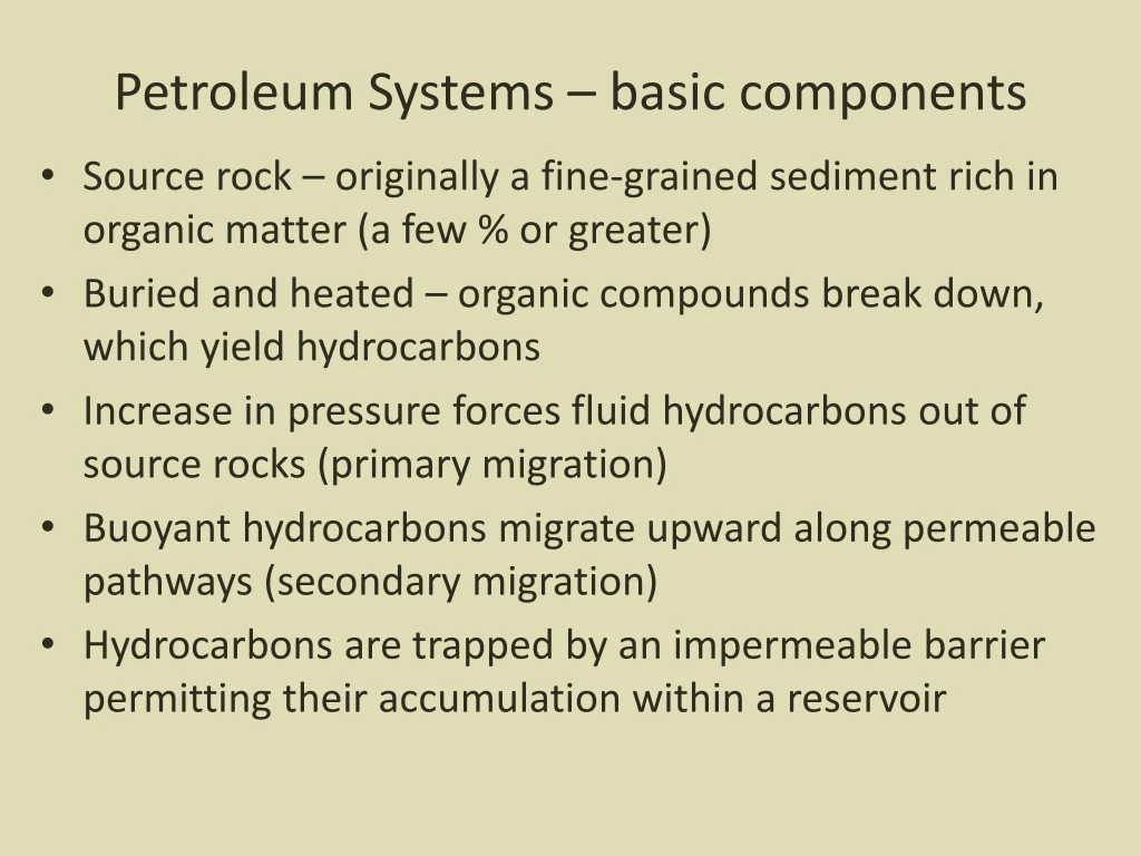 petroleum systems basic components
