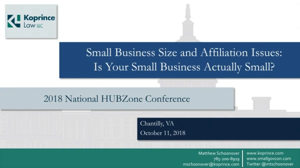Small Business Size and Affiliation Issues: Is Your Small Business Actually Small?