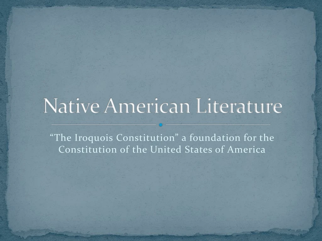 native american literature