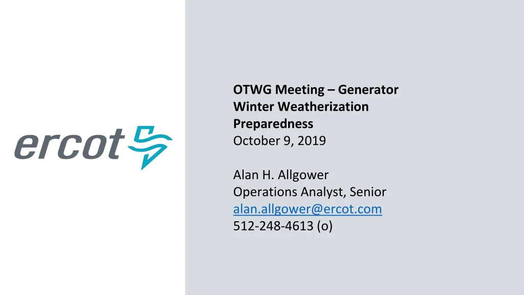 otwg meeting generator winter weatherization