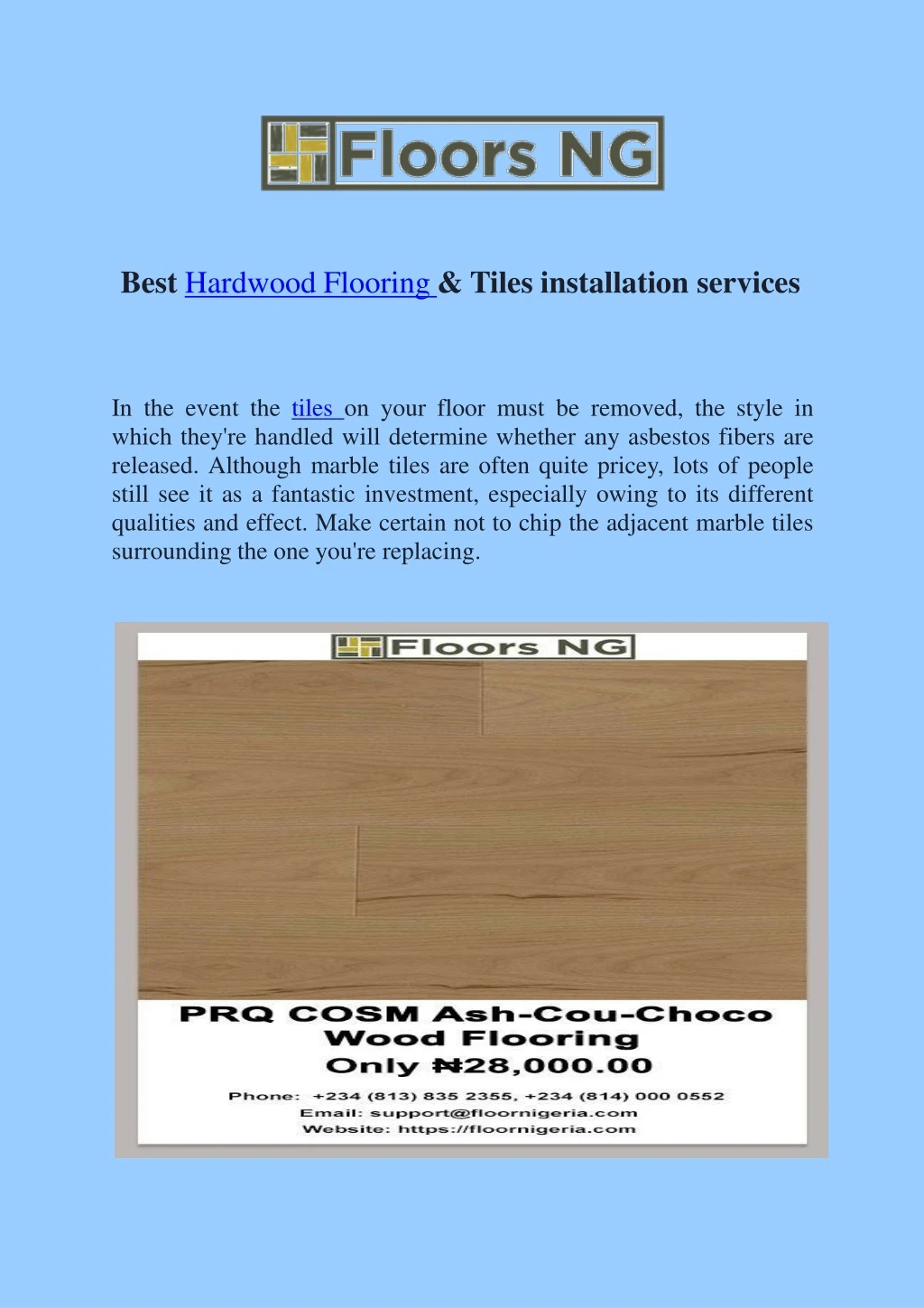 best hardwood flooring tiles installation services