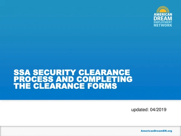 ssa security clearance process and completing the clearance forms