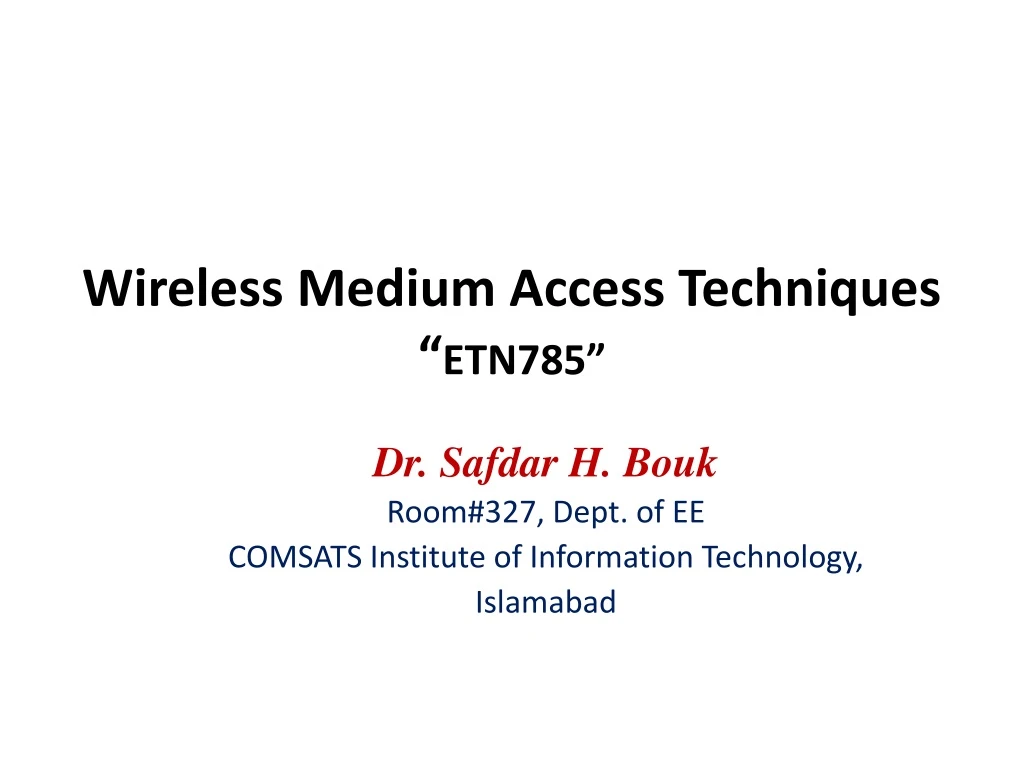 wireless medium access techniques etn785