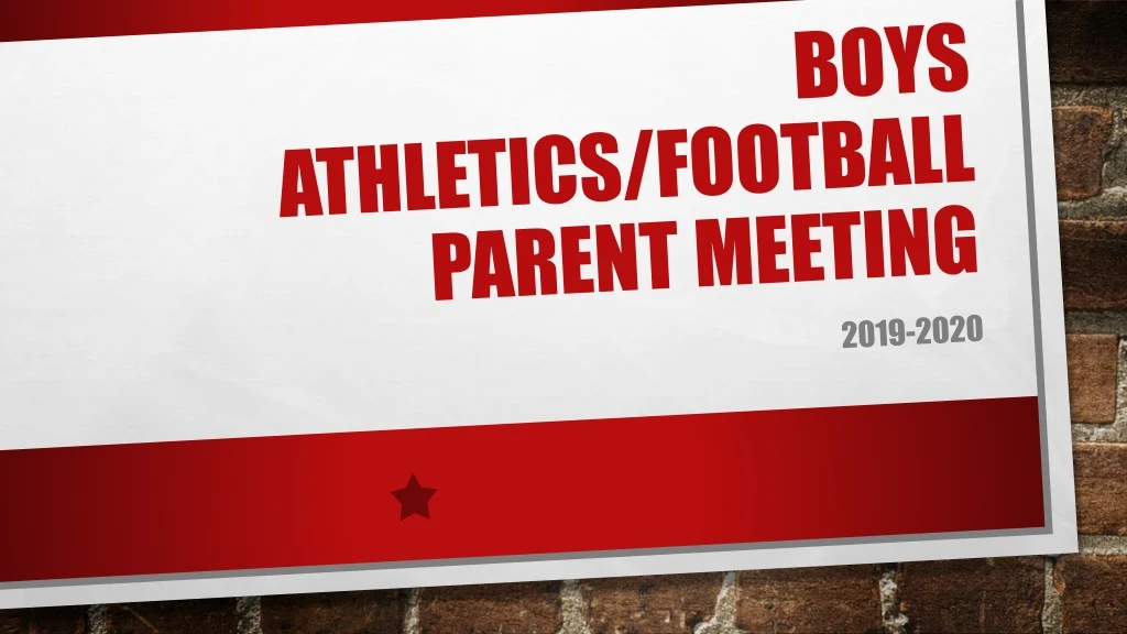 boys athletics football parent meeting