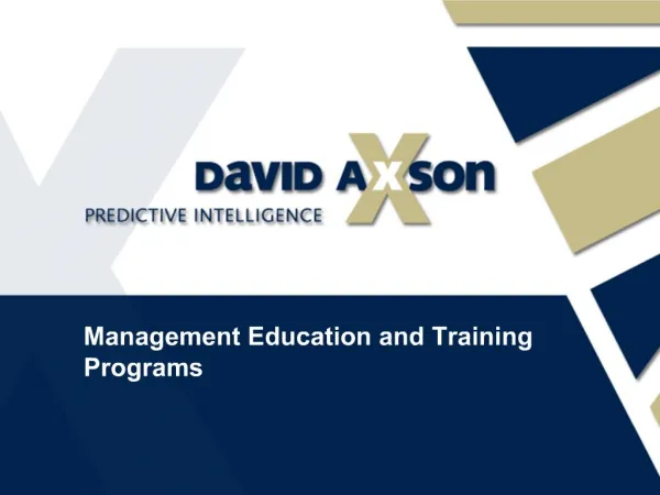 Management Education and Training Programs