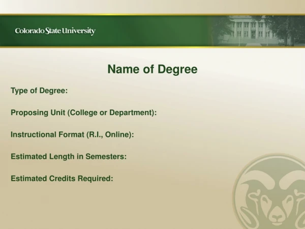 Name of Degree