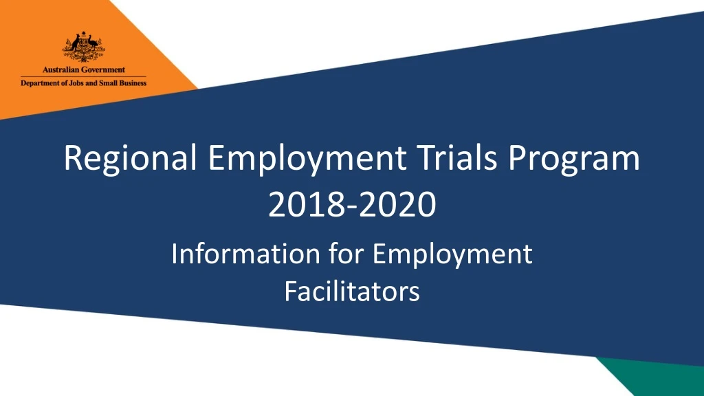 regional employment trials program 2018 2020