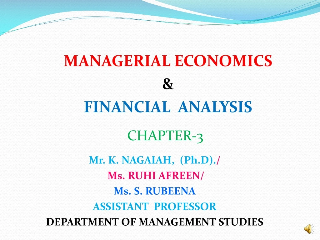 managerial economics financial analysis